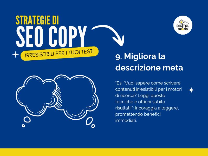 10 strategie di SEO Copywriting per Rendere i Tuoi Testi Irresistibili 9 10 Strategie di Seo Copy irresistibili per il tuo sito: Migliora la descrizione meta che apparirà in anteprima sulla ricerca di google