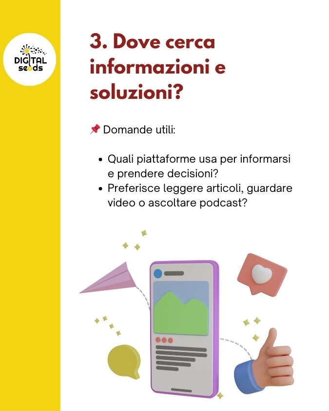 Il tuo business online è invisibile? Scopri il cliente ideale e comunica meglio 4 Dove cerca le informazioni il cliente ideale