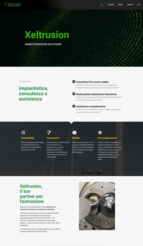 10 tipi di siti web: tipologie, funzionalità e costi 3 10 tipi di siti web: sito vetrina - Home Page sito aziendale xeltrusion)